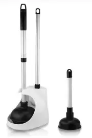 NEIKO 60168A Toilet Plunger Set, 4 Piece, Bonus Mini Sink & Drain Plunger, To...