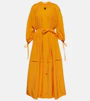 [CO] CO Bubble pleated maxi dress XS/S orange