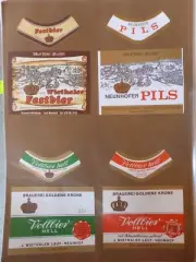 ORIGINAL GOLDENEN KRONE 4 X DIFFERENT WEST GERMAN BEER LABELS