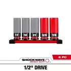 Milwaukee Impact Socket Set 1/2 " Drive Deep SAE + Metric Lug Nut (5-Piece)