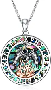 Phoenix Nirvana Rebirth Pendant Crystal Necklace Sterling Silver Gifts for Women