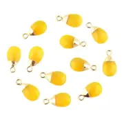 Yellow Quartz Yellow Gold Plated DIY Single Bail Making Connector Lot of 12 Pcs