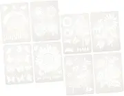 8pcs Reusable Drawing Stencils Sunflower Shape DIY Painting Templates for Craft Projects Enhance Creativity and Fun for All Ages Durable and Tools