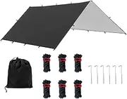 Camping Tarp, Outdoor Shelter Cover, 83.86x114.96 Inches Portable & Heavy-Duty, Weatherproof Lightweight Design for Backpacking, Survival, Picnic, Climbing, Travel