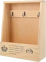 jojofuny Wall Mounted Wooden Key Storage Box Rustic Key Holder for Entryway Cupboard Organizer with Hooks for Home and Office Easy to Install