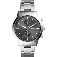在飛比找PChome24h購物優惠-FOSSIL Townsman 城區計時手錶-灰x銀/44m