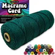 3mm Macrame Cord 3mm Thick Cords for Macrame Yarn 100% Cotton Forest Green