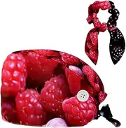 [YTYVAGT] Scrub Caps Women,Scrub Hats Suitable for Women,Berries Strawberry Fruit