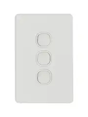 Beacon Lighting Lucci Power Ion 3 Gang Switch in White