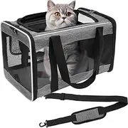 Polyester Dog Carrier Anti-Bite Cat Carrier Large Capacity Cat Bag Breathable Dog Bag with Feeding Port Easy to Carry for Outdoor Pet