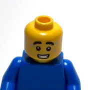 Lego - Minifigure Head - Thick Eyebrows, Sweat Drops