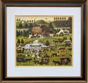 Charles Wysocki "Rally at Dandelion Mill " New CUSTOM FRAMED Art Americana