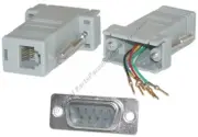 Lot10 DB9pin Male~RJ12/RJ11 Jack Modular Adapter 6P6C 6wire Aux/Phone/Telephone