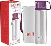 Milton 750ml Thermosteel Flask with Jacket, Keeps Drinks Hot and Cold for 24 Hours, 18/8 Stainless Steel, Double-Walled Vacuum Insulated Water Bottle with Inner Copper Coating - Glassy - Purple