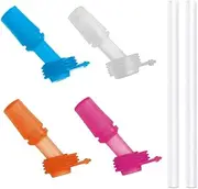 4 Pack Replacement Bite Valves and 2 Pack Straws for CamelBak Eddy Kids Bottle - Durable and BPA-Free