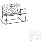 Garden Bench 104cm Iron Antique White Outdoor Seating Seat Furniture vidaXL