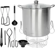 Stainless Steel Canning Pot Set 21.5 Quart,Water Bath Canner with Glass Lid and