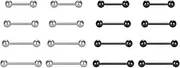 [LYLYMIMI] Nipple Shield Barbell 12G 8 Pairs Stainless Steel Externally Threaded Tongue Ring Bar Body Piercing Jewelry 12mm 14mm 16mm 18mm Cartilage Earrings for Women Men