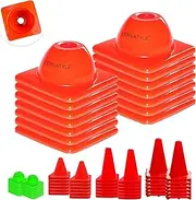 purifyou KamelKone Agility Training & Motorcycle Cones for Sports & Kids | Set of 12 Premium Green/Orange Plastic Cones, for Bikes, Traffic & Soccer