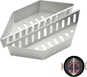 2 Pcs BBQ Charcoal Basket, Stainless Steel Charcoal Rack, 15-Inch Long Steel BBQ Basket Charcoal Fuel Tray Charcoal Container Accessory for Weber Outdoor Grills (Silver)