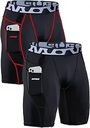 [MOVEUP] Men's Athletic Base Layers Compression Shorts Underwear Sports Workout Active Cool Dry Running Tights Short