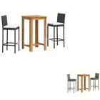 Garden Bar Set Outdoor Table and Chairs Solid Wood Acacia and Poly Rattan vidaXL