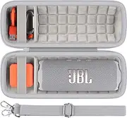 Baval Hard Portable Case Compatible with JBL Flip 7/Flip 6 Portable Wireless Bluetooth Waterproof Speaker(White Case)