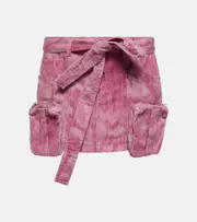 [Blumarine] Blumarine Camouflage denim cargo miniskirt AU 4 pink