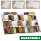 4 T Expandable Spice Rack Drawer Organiser Adjustable Kitchen Cupboard Organizer