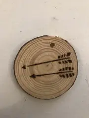 2.5” Hand Burned Pyrography Ornament “2 Arrows”