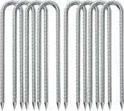 Rebar Stakes U Hook Extra Heavy Duty,【12 Inch Long Enough】 1/4 Inch Rust Proof C
