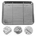2 Pieces/Set Toaster Oven Air Fryer Baking Rack Tray Dish with Lid