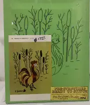 Joan Short Orig. ROOSTER IN WHEATFIELD pre-stretched ready to stitch