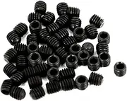 uxcell M3x3mm Metric Carbon Steel Hex Socket Set Flat Point Grub Screws Black for Towel Rack Door Knob 50pcs