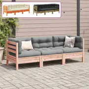 Garden Sofa Set with Cushions 3 Piece Modular Sofa Solid Wood Douglas Fir vidaXL