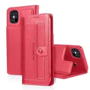 For Apple iPhone 12 Case SupRShield Pro Luxury Wallet Leather Flip Magnetic Stand Case Cover (Hot Pink)
