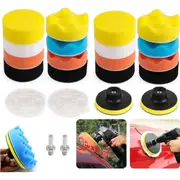 22pcs 3" Waxing Polishing Buffing Sponge Pads Kit Set For Car Polisher Drill