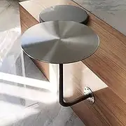 Round End Table, Modern Side Table, Stainless Steel Tabletop Coffee Table Conference Table Small Accent Nightstand for Dining Bistro Cafe Home Bar(40x40x45cm(15.7x15.7x17.7inch))
