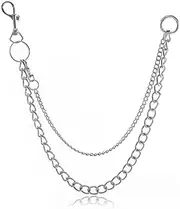 [Lunavara] Punk Chains, Heavy Metal Jean Chains for Goth, Biker Streetwear Pants, 1-Pack Adjustable Wallet/Pocket Keychains for Men and Women