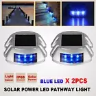 2x Blue LED Solar Driveway Light Garden Pathway Road Dock Deck Road Stud Lamp