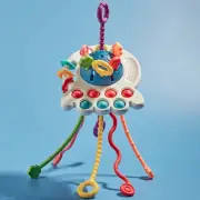 Baby Sensory Toys Food Grade Silicone Pull String Activity Toy Montessori Toys C