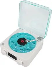 2024 Aqua Speaker, Record Player, Waves Record Player, Stylish Speaker with Night Light and Time Display, 3 in 1 Multifunction Small Stereo Speaker (White)