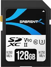 SABRENT Rocket v90 128GB SD UHS-II Memory Card R280MB/s W250MB/s (SD-TL90-128GB)