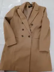 Dorothy Perkins Ladies Coat. Camel. Double Breasted Boyfriend Style. Size 16