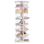 VEVOR 7-Tier Rotating Shoe Rack Tower 360Spinning Shoe Display with Base Black