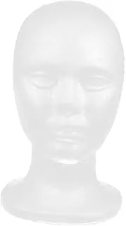 Short Male Model Foam Model Scarf Wigs Styling Head Display Mannequin Dummy Male Wigs Wig Head Stand Form Mannequin with Hair Wigs for Women Human Hair Fashion Mannequin Head White