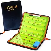 Foldable Soccer Coaching Board Set with Magnetic Number Pieces, Marker Pen, Marker Eraser, Football Full Court Zipper Design Color Strategy Board Training Aid