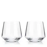 Viski Raye Crystal Angled Cocktail Tumblers Set of 2