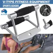 Triangle V Close Grip Bar Gym Cable Attachment Back Seated Row Handle Workout OZ