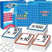 Torlam Math Flash Cards + Pop Bubble Board, Multiplication Flash Card Times Table Chart, Math Manipulatives Division, Addition, Subtraction math games toys for kids, 1st, 2nd, 3rd, 4th, 5th, 6th Grade